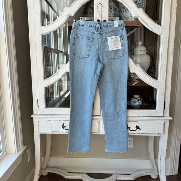NWT Good American Good Boy Distressed Raw Hem Jeans Size 6/28 - Picture 2 of 4